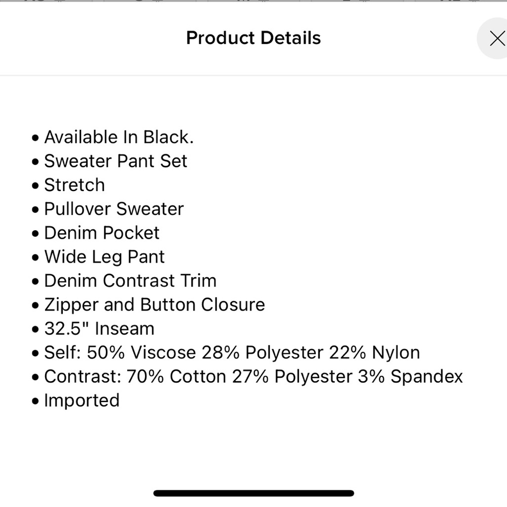 Matching pants set